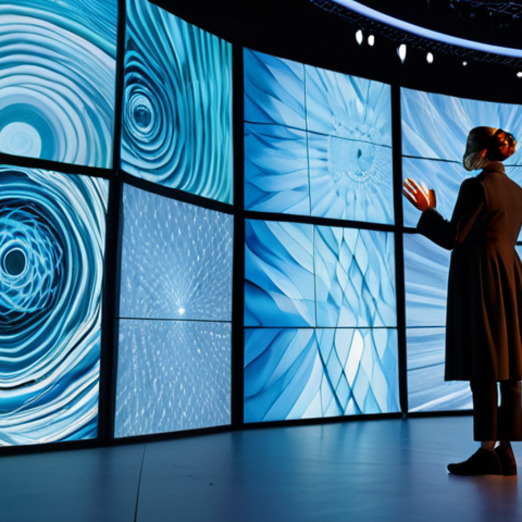 A contemporary performance artist, fully clothed in modest, artistic attire, stands on a minimalist stage, engaged in a captivating, natural pose. Behind them, large, translucent screens display high-definition live streams of diverse global audiences from various time zones, subtly integrated with swirling digital projections and augmented reality elements. The scene is bathed in dynamic, vibrant lighting, evoking a sense of global digital connection and artistic simultaneity. Professional photography, high resolution, cinematic lighting, perfect anatomy, correct proportions, well-formed hands, proper finger count, natural body proportions, professional dress, appropriate attire, safe for work, appropriate content, fully clothed, family-friendly.